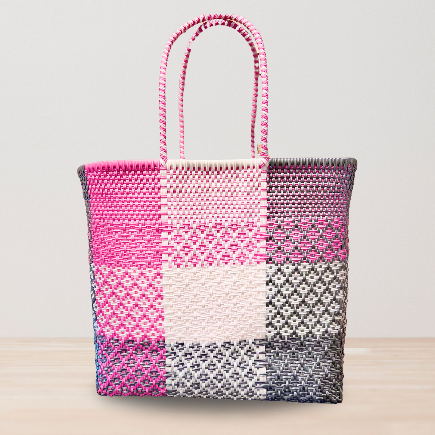 Pink Handwoven Tote Bag by Colibri y Barro