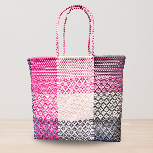 Pink Handwoven Tote Bag by Colibri y Barro