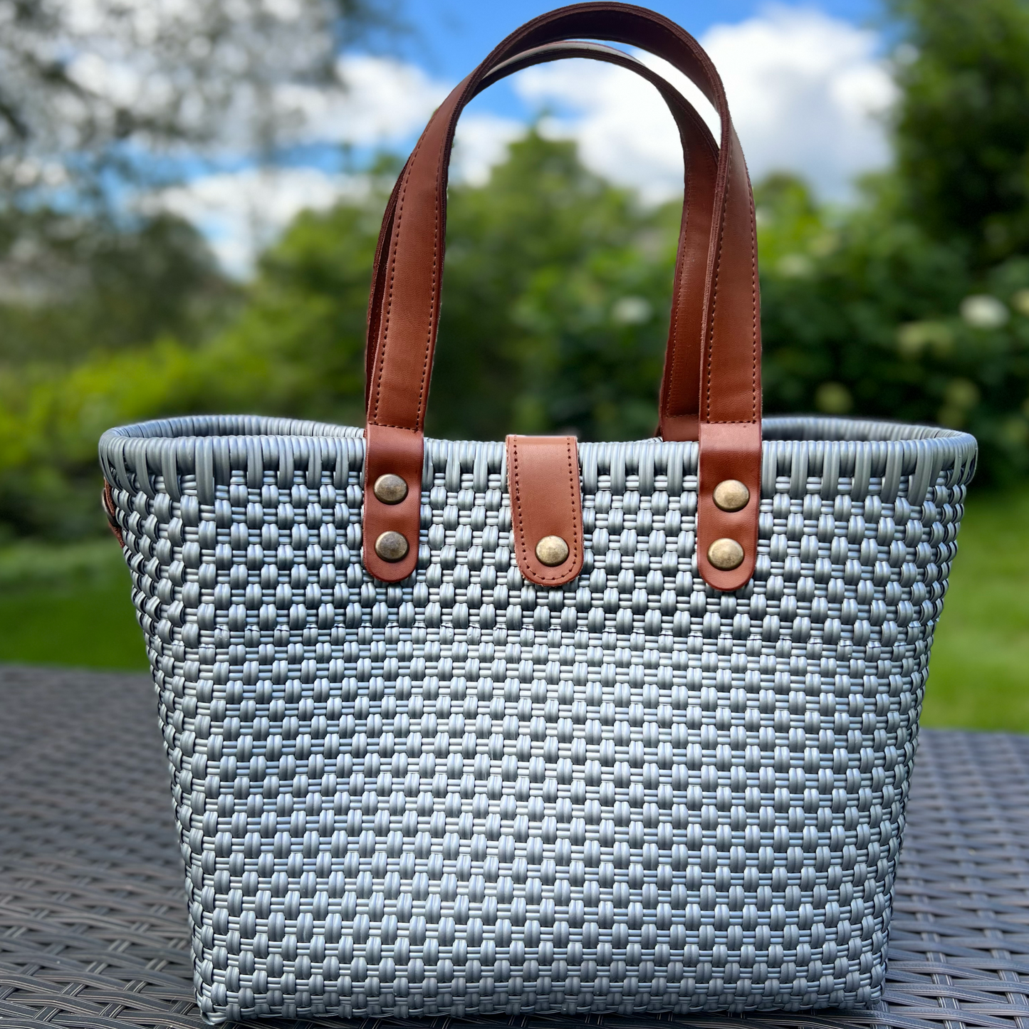 Gray Handwoven Mexican Purse by Colibri y Barro