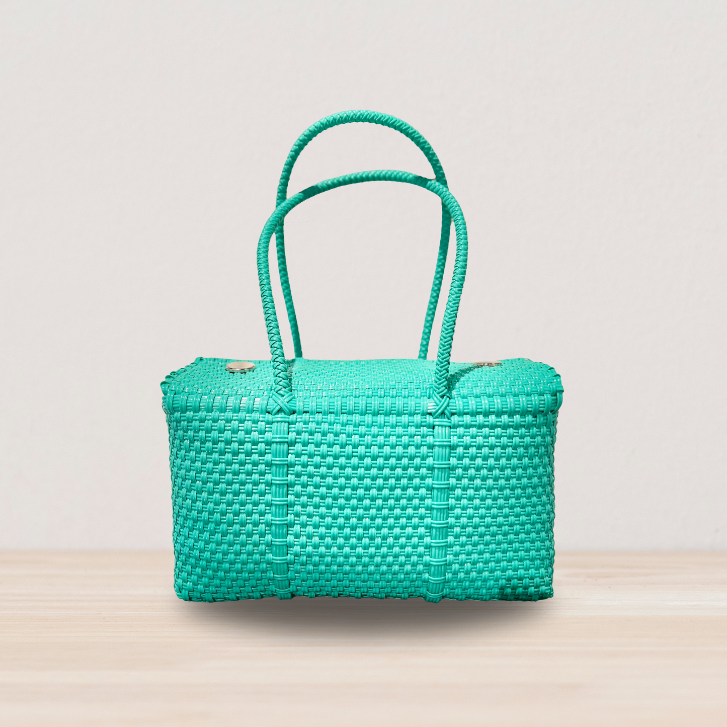 Teal Handwoven Basket by Colibri and Barro