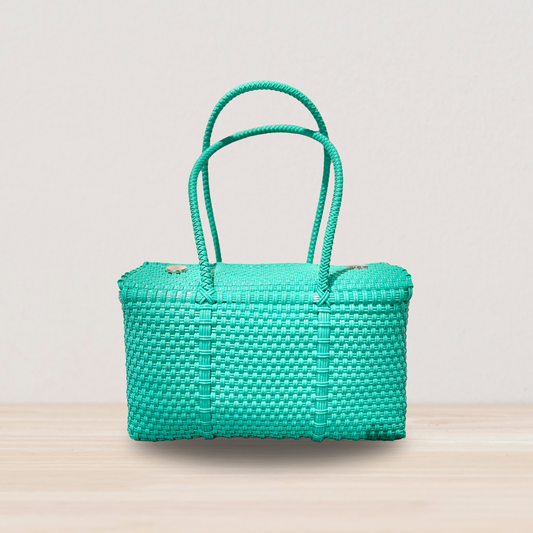 Teal Handwoven Basket by Colibri and Barro